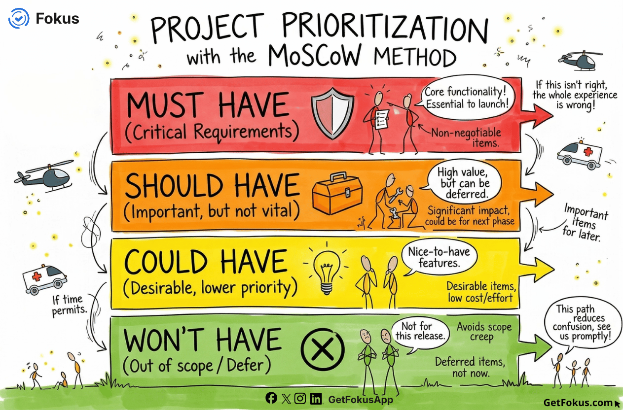 طريقة MoSCoW — Must-have ، Should-have ، Could-have ، Won’t-have