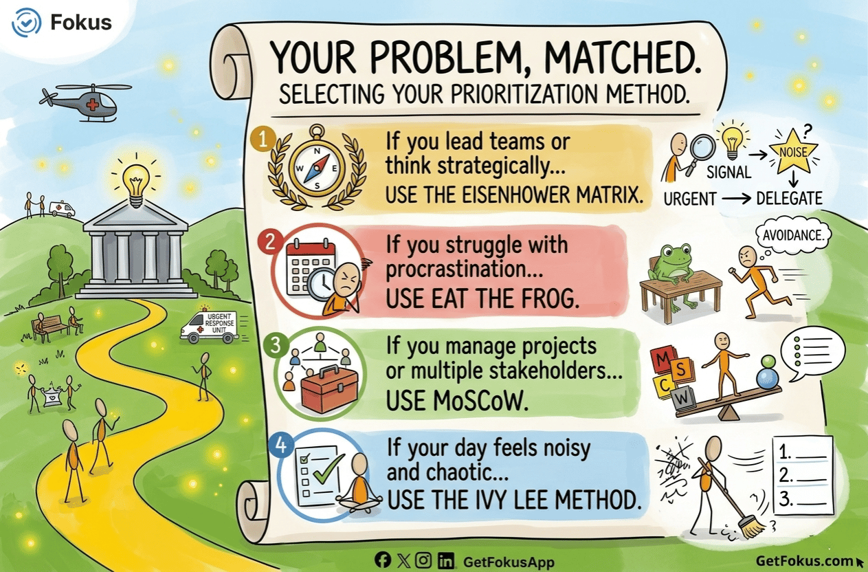 مشكلتك لها حل — اختر طريقة تحديد الأولويات المناسبة لك