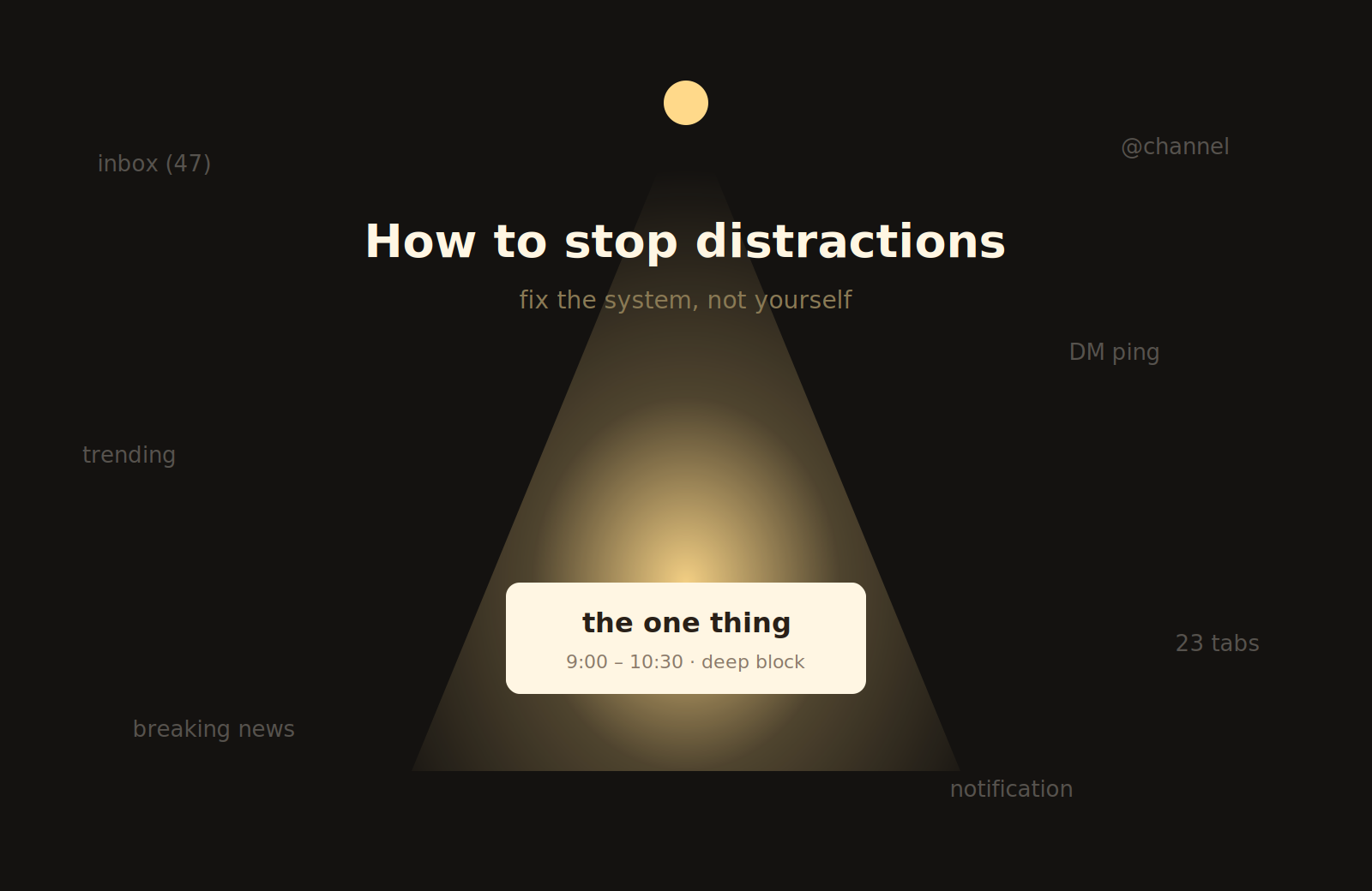 How to Stop Distractions: Fix the System, Not Yourself