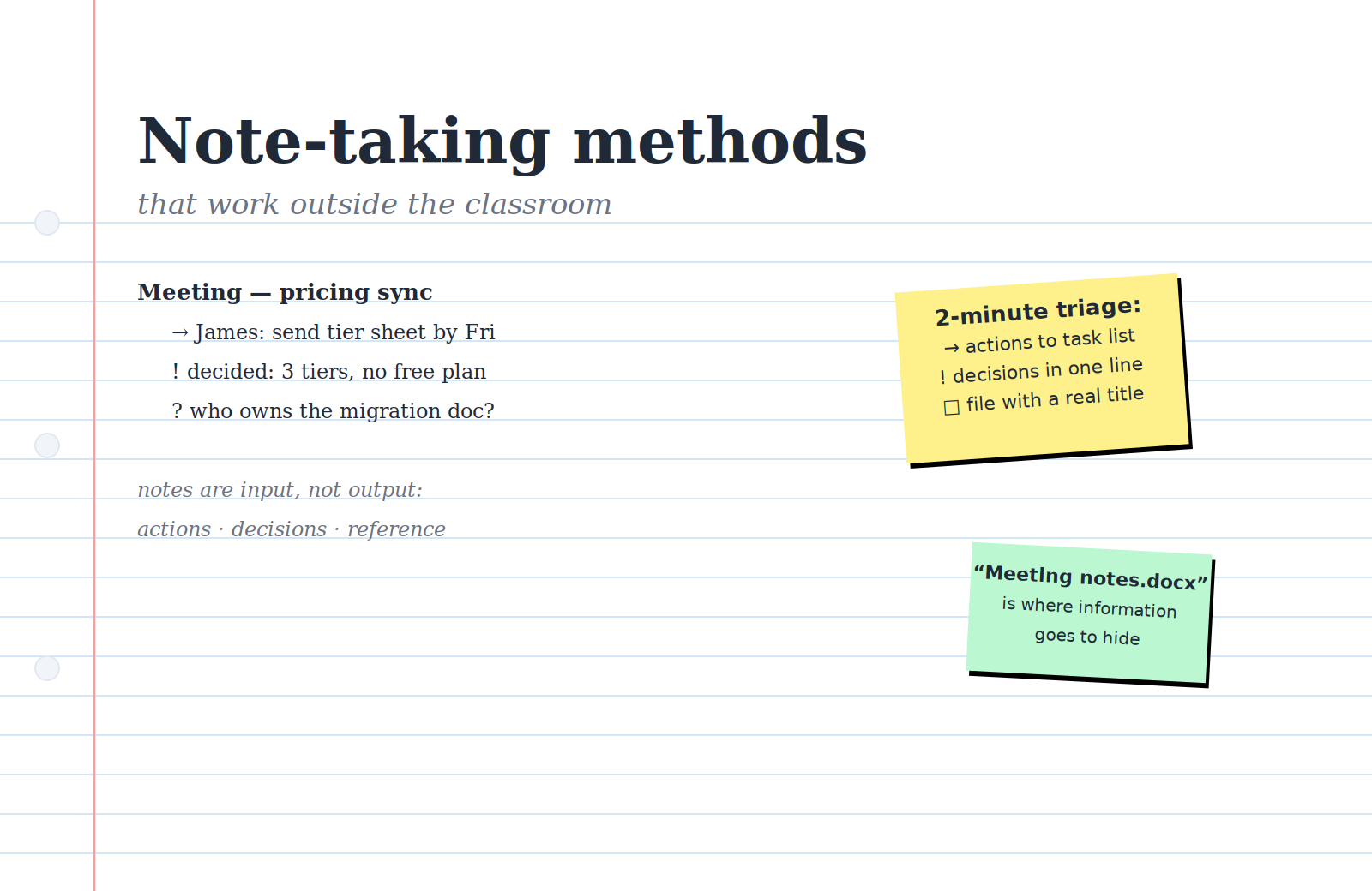 Note-Taking Methods That Work Outside the Classroom