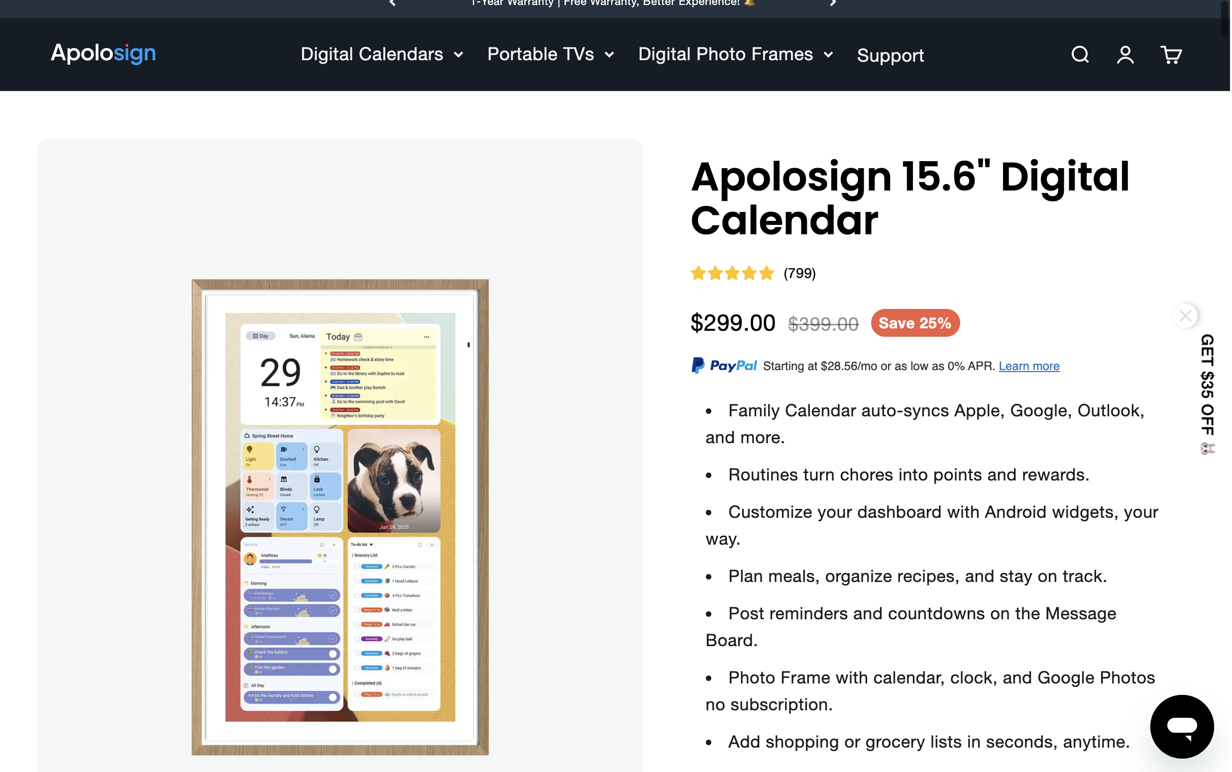 Screenshot der Apolosign-Produktseite