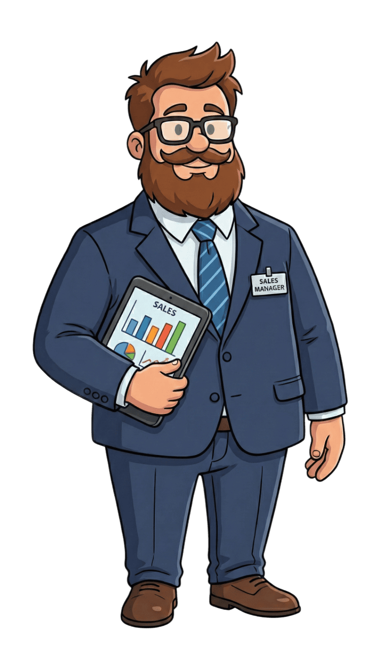 Sales manager planning follow-ups in Fokus